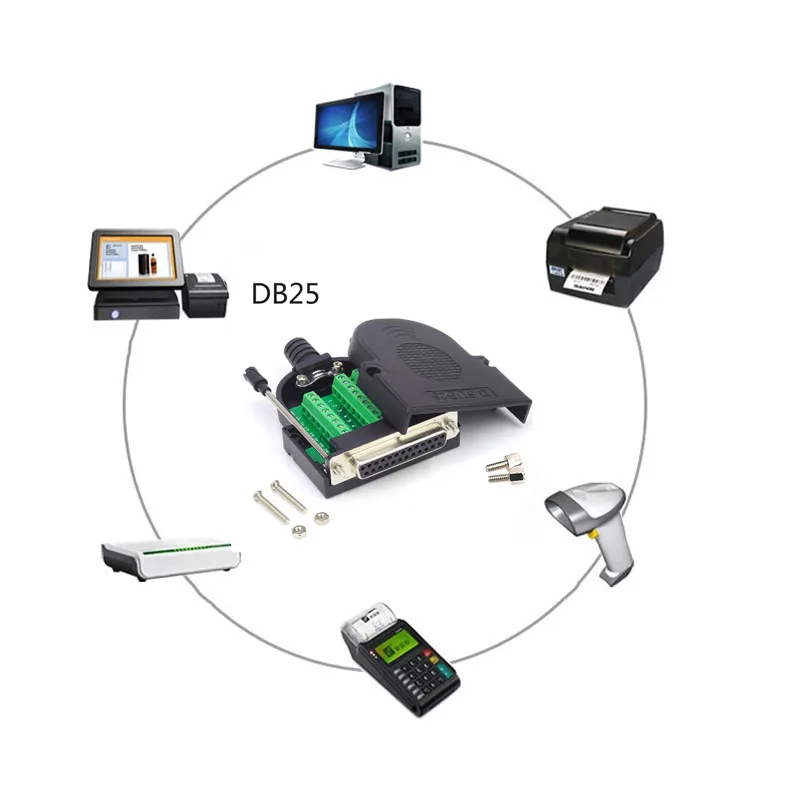 Чистая медь DB25 COM интерфейс 25-контактный Мужской Женский Разъем беспайный переходник пластина к клеммной колодке