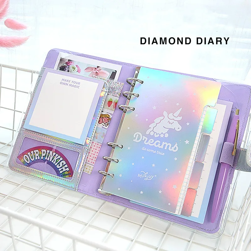 

JUGAL Kawaii DIY Agendas Notebook A6 Spiral Diary Planner Note Paper Organizer Note Book Girls Fichario Traveller Journal