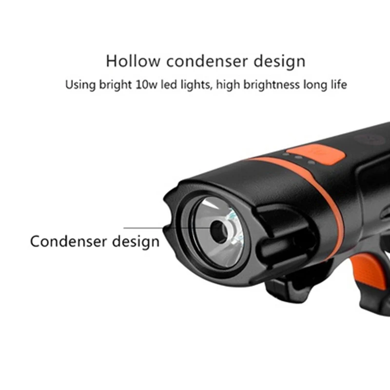 10000лм IP6 водонепроницаемый велосипедный передний зарядный светильник велосипедный светильник-Вспышка водонепроницаемый головной светильник велосипедный светильник
