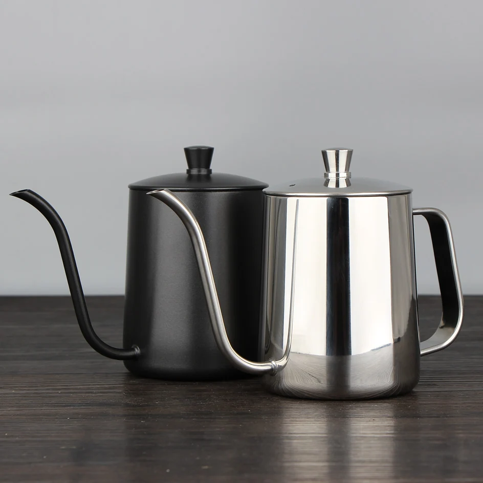 600ML Stainless Steel Teflon Pouring Kettle & Coffee Server Long Narrow