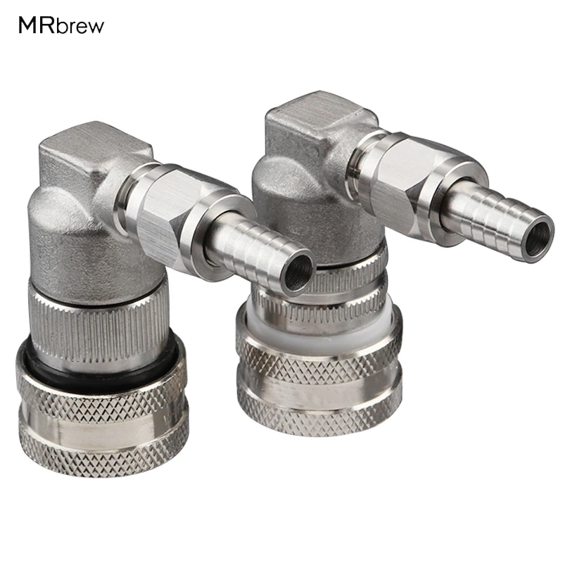 

Stainless Steel 304 Ball Lock 1/4'' MFL Disconnect Set with 5/16 Swivel Nuts for Home brewing Beer kegs replacement