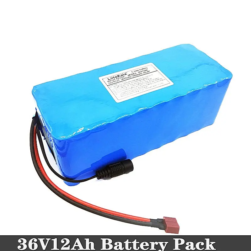 LiitoKala 36V12AH батарейный блок, 20A 500 W, Встроенный BMS для электрического велосипеда 10S4P, аккумулятор 18650, энергосберегающая батарея