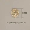 22mm 10pcs/lot Fashion Zinc Alloy Charms Pendant Gold Hollow Leaves Shape Charms For DIY Jewelry Making Finding Accessories ► Photo 3/6