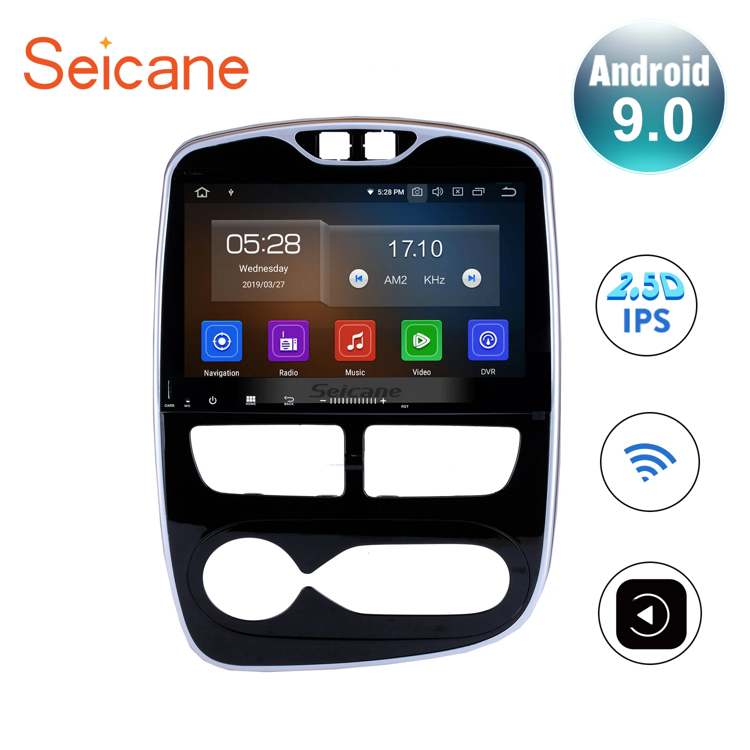Seicane 10,1 дюймов Android 9,0 ips 2.5D экран для 2012- Renault Clio цифровой/аналоговый(MT) Авто Стерео gps навигация 4G RDS