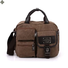 FUSHAN High Quality Men Business Crossbody Bag Printing Travel Handbag Vintage Men’s Messenger Bags Canvas Shoulder Handbag