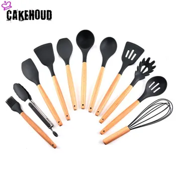 

CAKEHOUD Kitchen Silicone Non-stick Cooking Spoon Shovel Egg Mixer Tableware Cooking Tools Accessories Supplies Cutlery Set