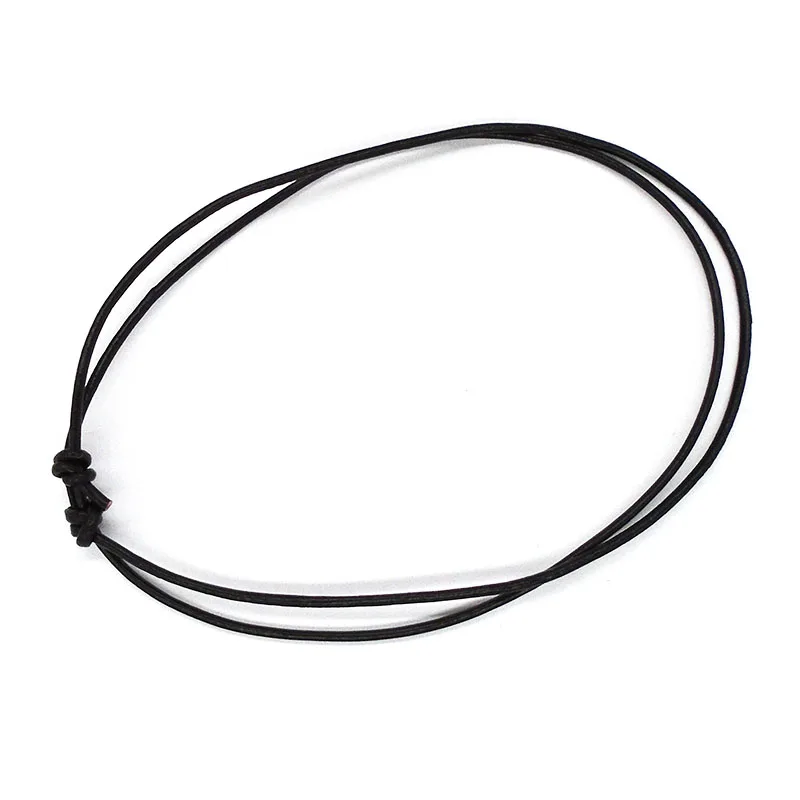 ZXZ 10 шт регулируемое ожерелье-чокер 1,5 мм из натуральной черной кожи с узлом, скользящий шнур для изготовления ювелирных изделий