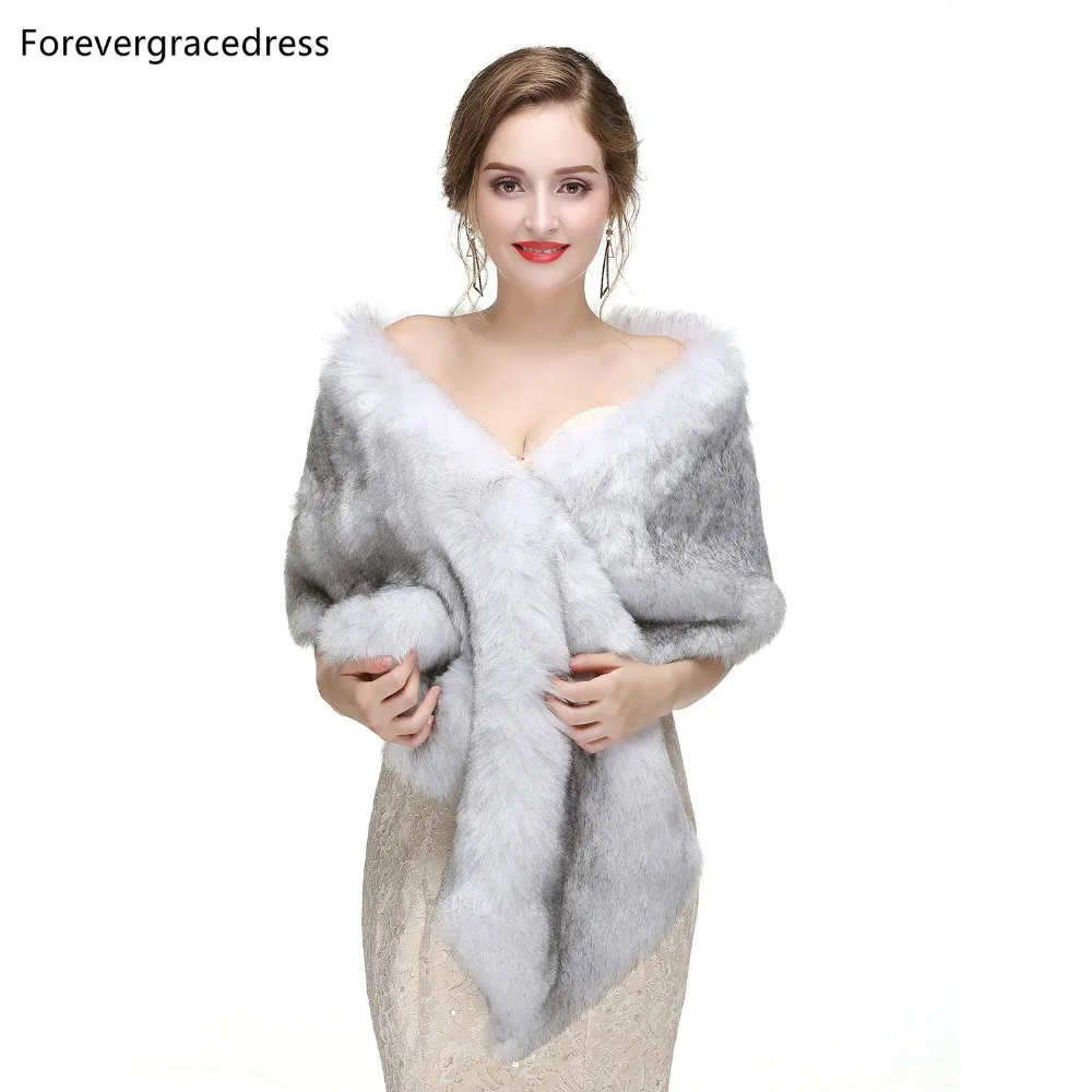 Forevergracedress 2019 элегантные мягкие осень-зима искусственного меха невесты Свадебные палантины куртки-болеро Свадебные пальто шали шарфы PJ445