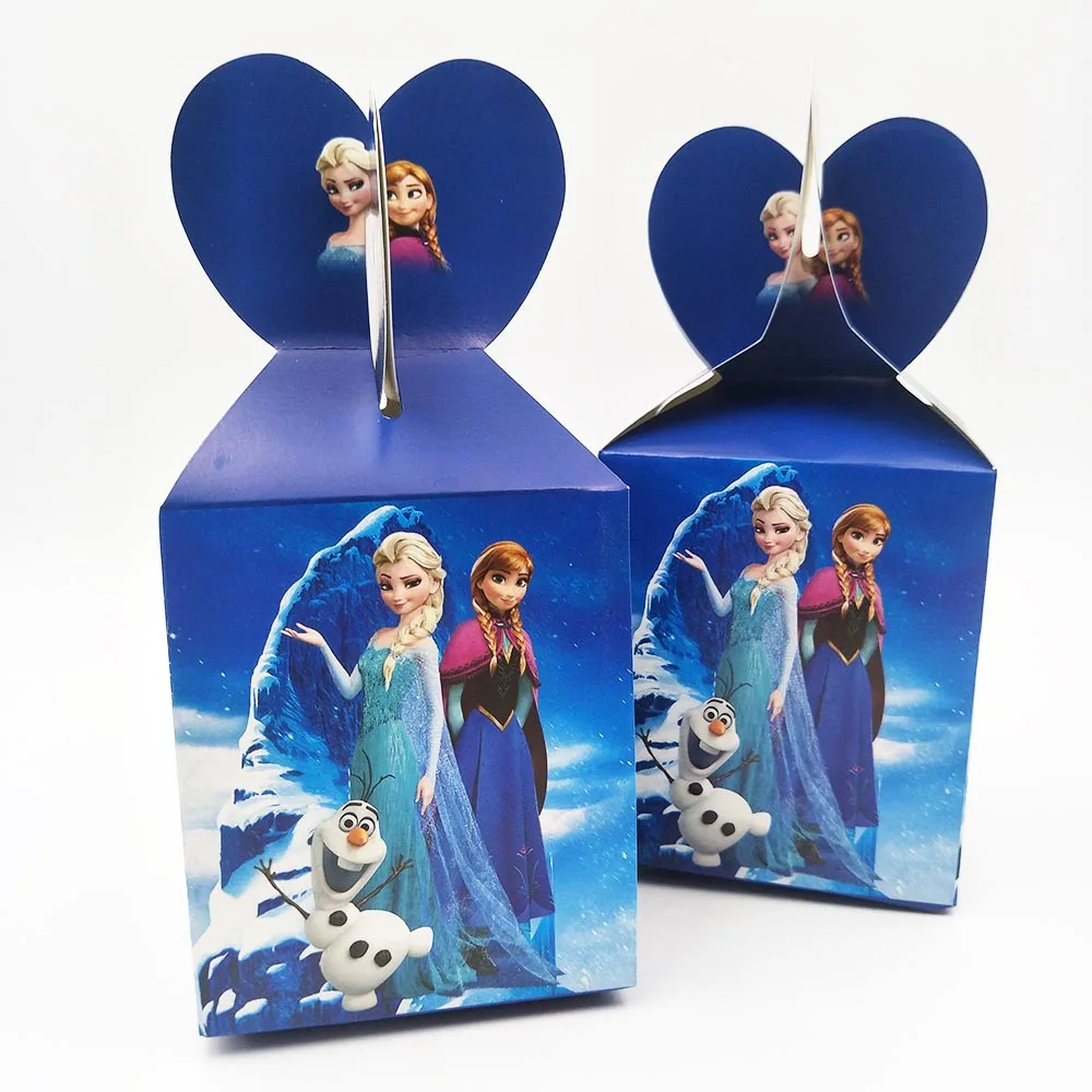 

6pcs/set frozen Funny Kids Birthday Party Supplies frozen Candy Box Case Gift Box Favor Accessory Birthday Party Decoration