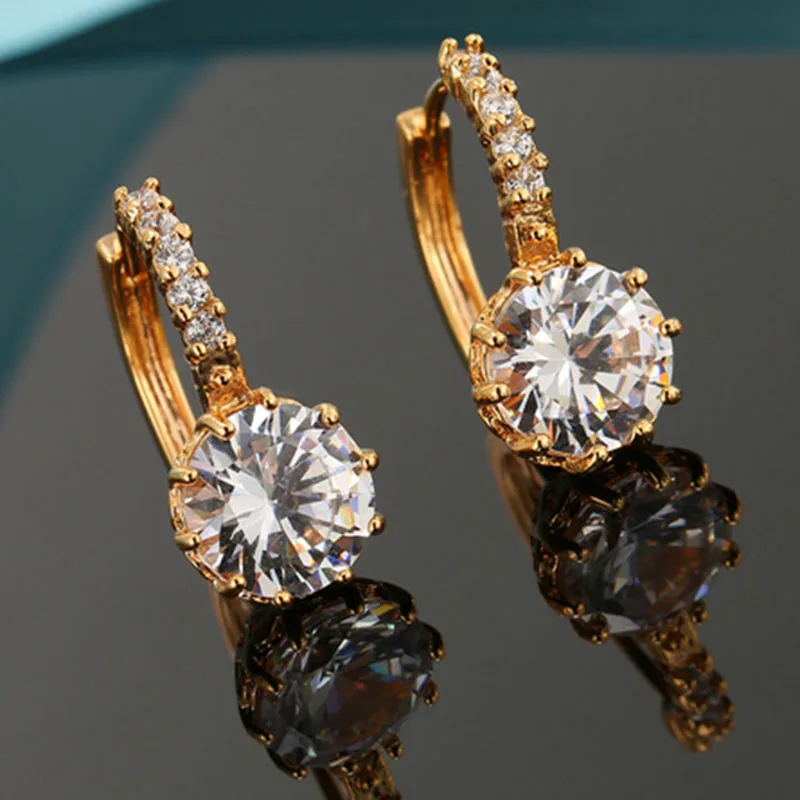 Trendy Silver Plate Earrings-Gold 2