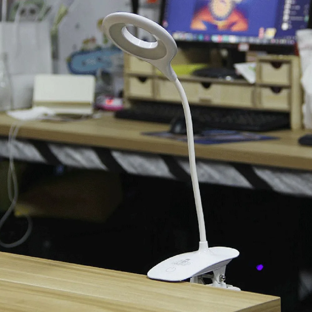 

Flexible Touch Type LED Clamp Clip Light Eye Protective Design Bedside Students Office Reading Desk Light Table Lamp