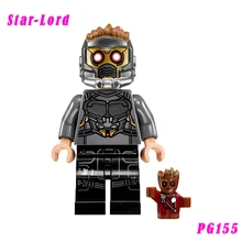 Star Lord Mini Bricks Peter Quill Super Heroes Diy Doll Pg158 Single Sale Action Figure Building Blocks Toys For Children