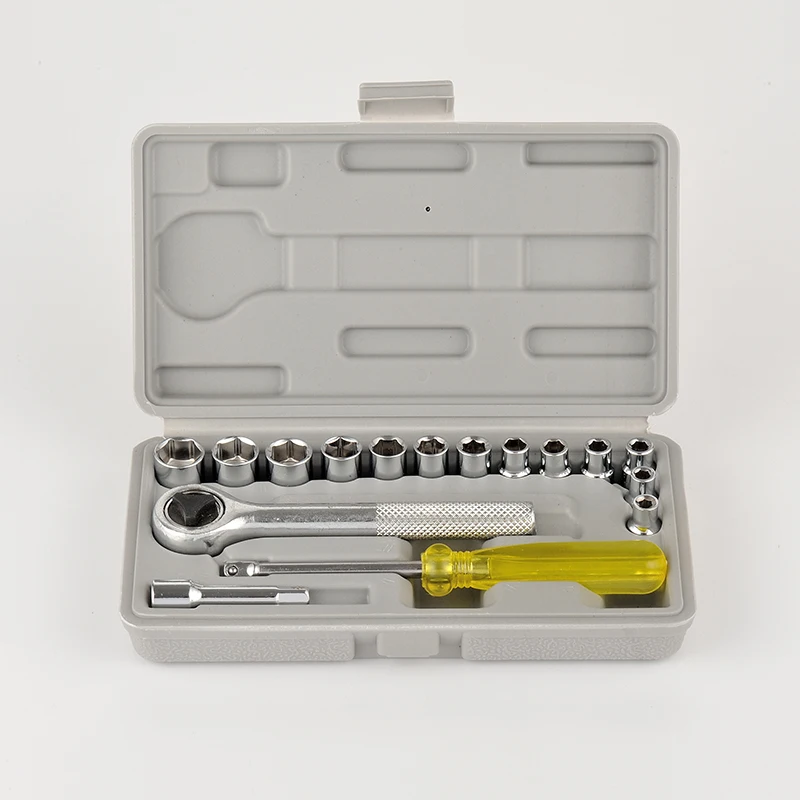 

17pcs Hex Socket Ratchet Wrench Set Household Combination Bike Car Auto Repair Hand Tool 1/4 Inch Driver Torque Socket Spanner
