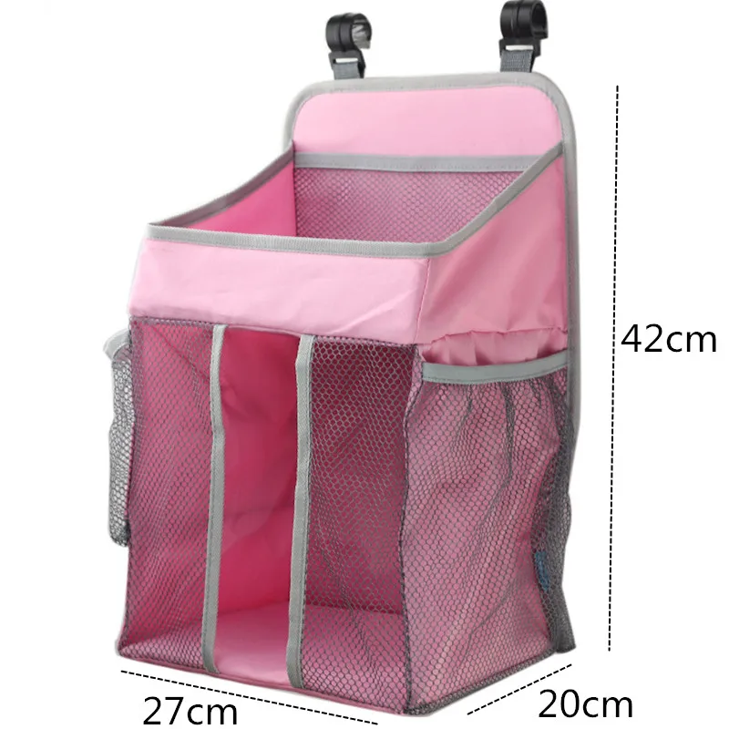Новая детская кроватка подвесная сумка для хранения кроватки Органайзер сумка для хранения игрушек подгузник карман для кроватки постельный комплект розовый серый 43*25 см