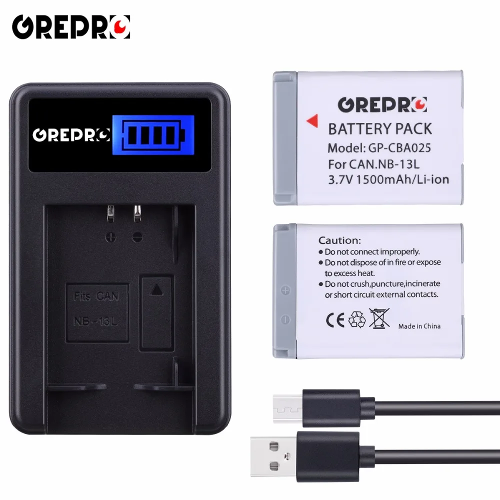 

2pcs 1500mAh NB-13L NB 13L Camera Battery+LCD Charger for Canon PowerShot G5 X G5X G7 X G7X G7 X Mark II G9 X G9X SX720 Bateria