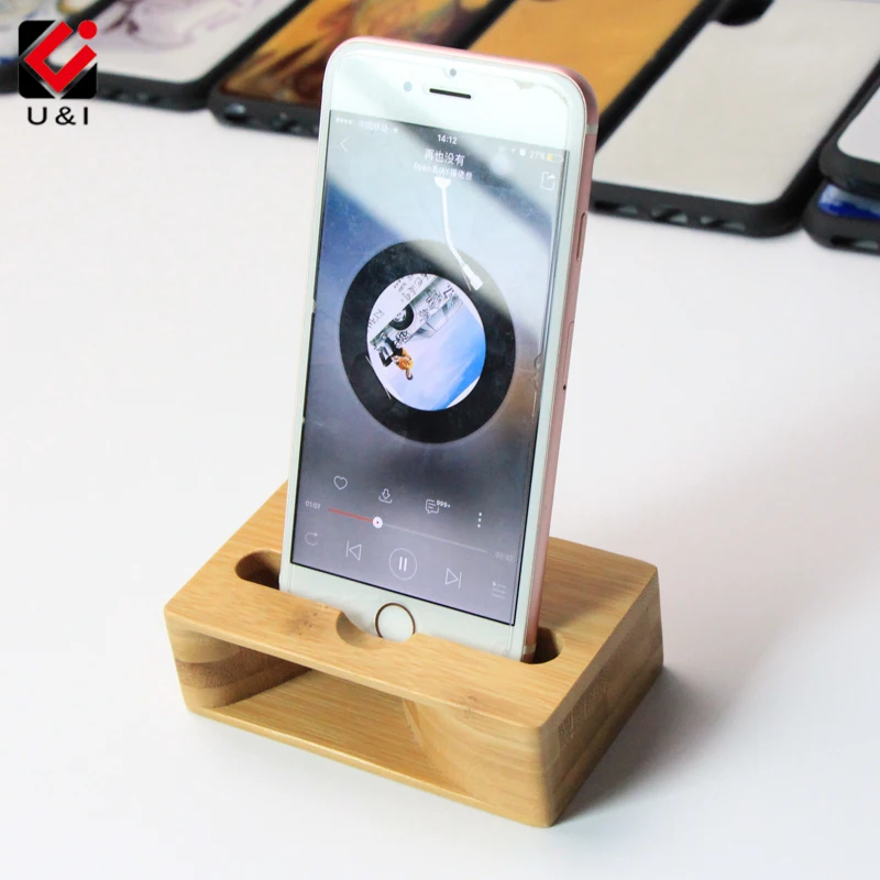 Universal Wooden Bamboo Mobile Phone Holder Lightweight Slim Stand For