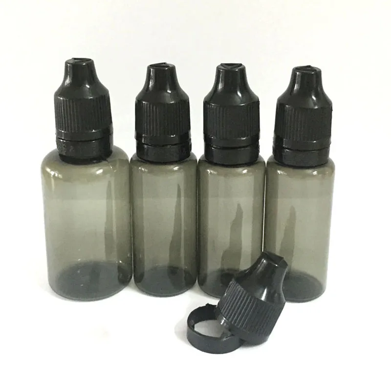 

5ml 10ml 15ml 30ml Plastic Squeezed Tamperproof Bottles Black PET Plastic Dropper Bottles With Childproof Tamper Evident Cap 0C