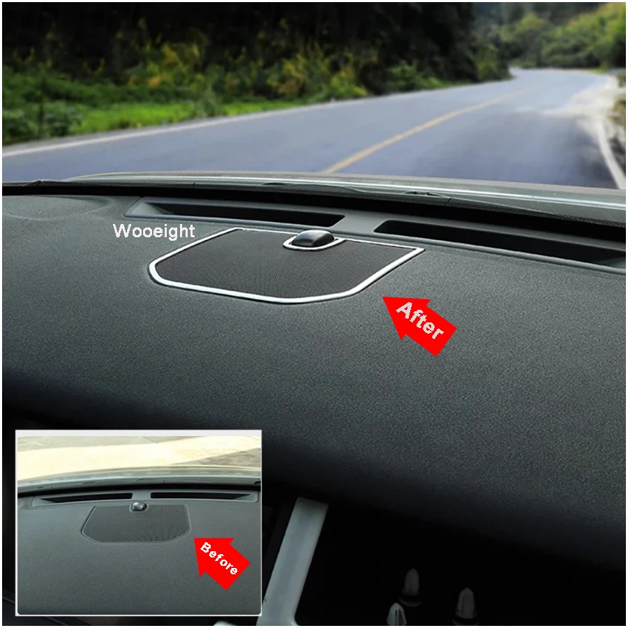 Wooeight Front Dashboard Speaker Decorative Covers Trim Frame Car sticker For Land Rover Discovery Sport 2015 2016 2017 2018 (7)