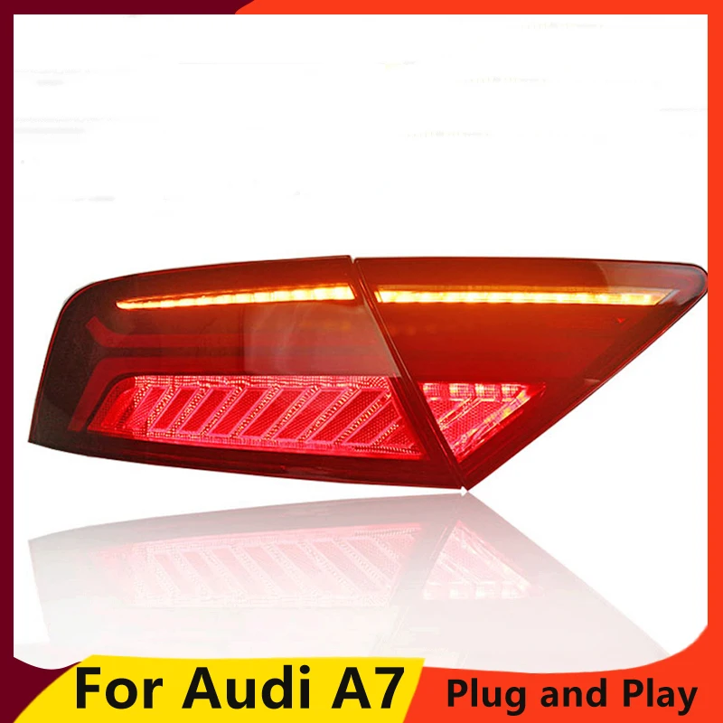 KOWELL автомобильный Стайлинг для Audi A7 задний светильник s 2011- светодиодный задний светильник задний фонарь подвижный сигнальный светильник задний светильник аксессуары