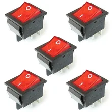 2Pcs/Lot Red 4 Pin Light On/off Boat Button Switch 250V 15A AC AMP 125V/20A