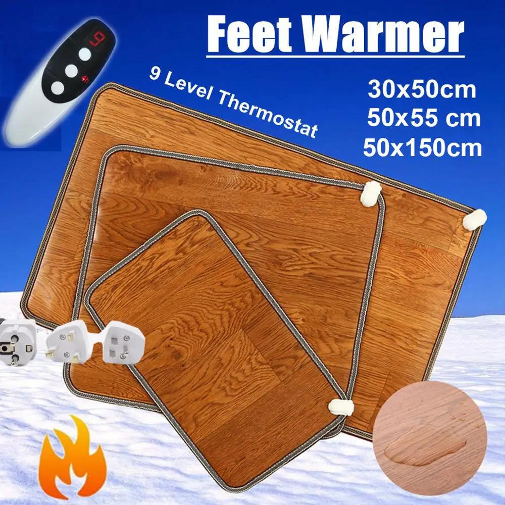 220 В нагревательный коврик для ног, зимняя офисная Электрогрелка, теплые ножки, термостат, ковер, кожа, бытовые инструменты для подогрева, теплый нагреватель