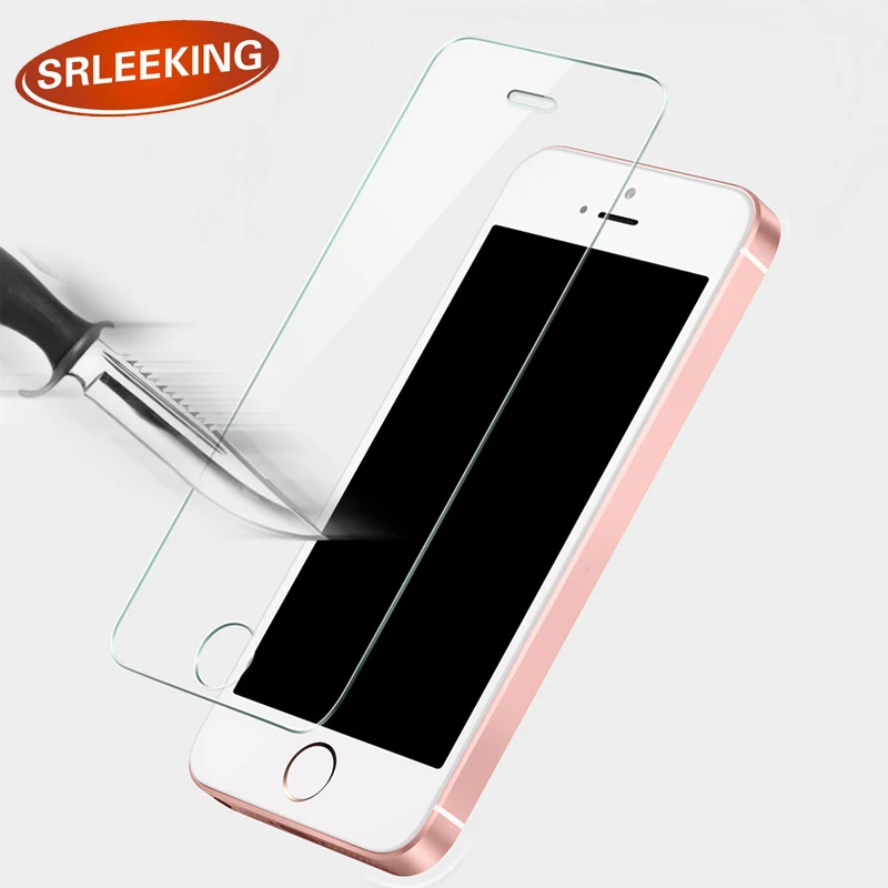SRLEEKING 0.26mm Tempered Glass for iPhone 5/5s/5c 2.5D Arc Edge Round