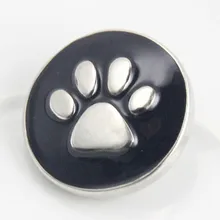 Мода красота черный масла след 18 мм Кнопки Fit оснастки браслет оснастки ювелирные изделия оптом kz1218