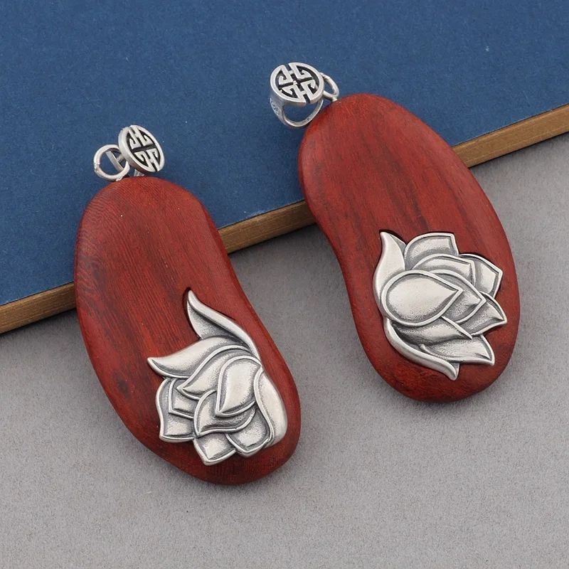 

2019 Sale Choker Necklace Asg New S925 Pure Jewelry Sandalwood Pea Lotus Pendant Dumb Necklace For Male And Female Couples