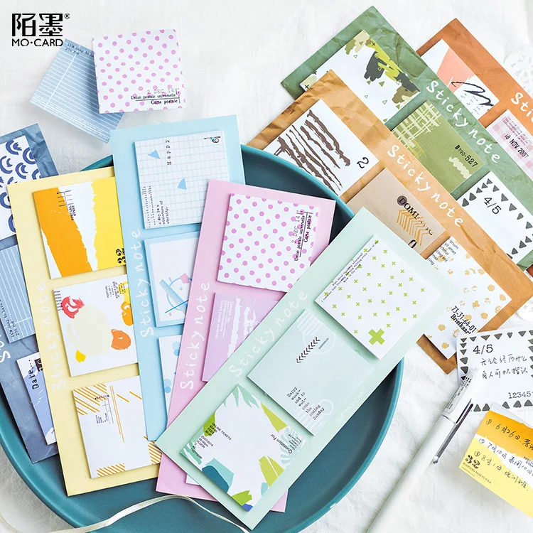 

3 styles/set Sticky Notes Paper Memo Pad Planner Sticker Notepad Label Stationery Shopping Check List Escolar School Supplies
