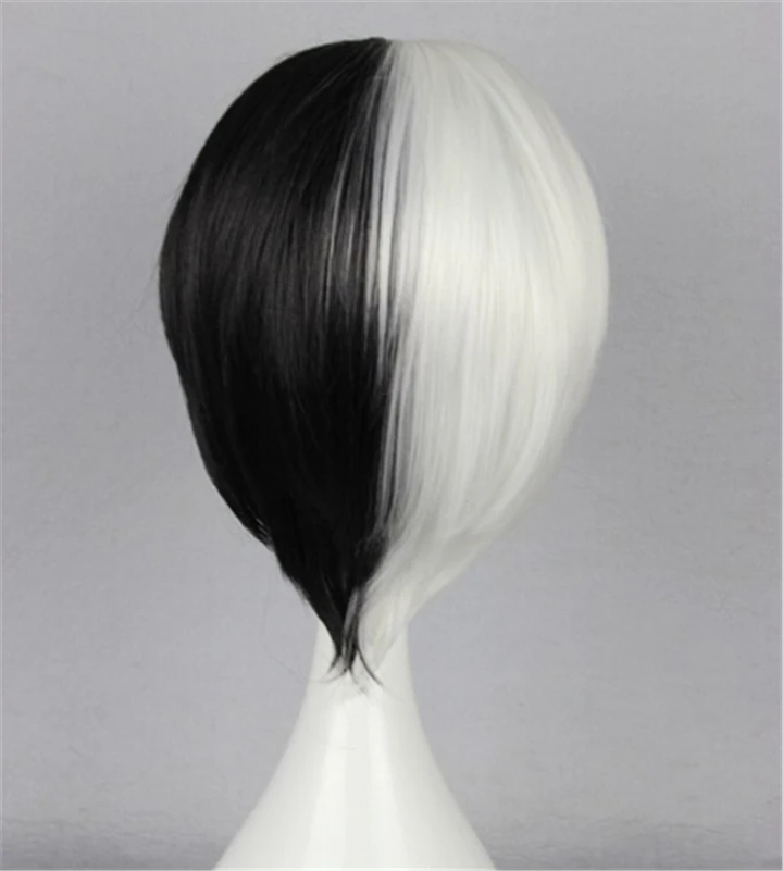 Buy High Quality Half Black Half White Short Wig Anime Cosplay Cruella Deville Black And White Bear Man Cos Wig Hair In The Online Store Shop Store At A Price Of 15