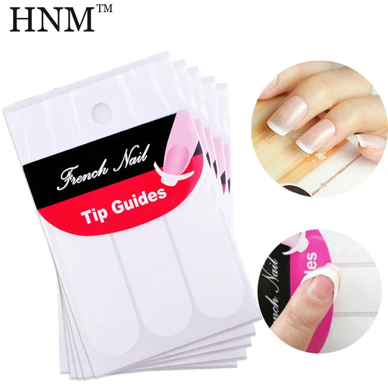 

HNM 5 Packs/Set DIY French Manicure Nail Art Tips Nail Sticker Decorations Nail Form Fringe Guides