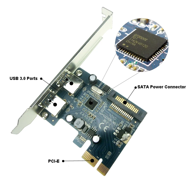 2 порта USB 3 0 PCI-E карта PCI Express PCIe к контроллер с низкопрофильным кронштейном |