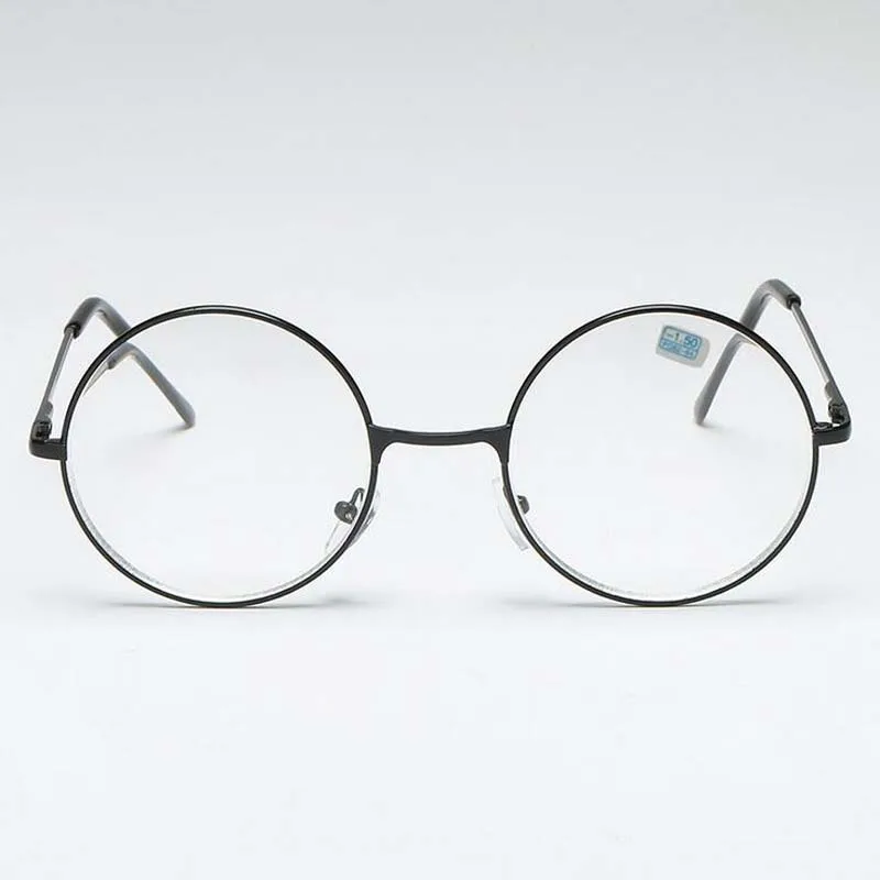 Круглые очки, женские и мужские очки, ретро очки для близорукости, оптические металлические оправы, прозрачные линзы, черные, серебристые, Золотые очки-1,0-1,5-2,0-4,0