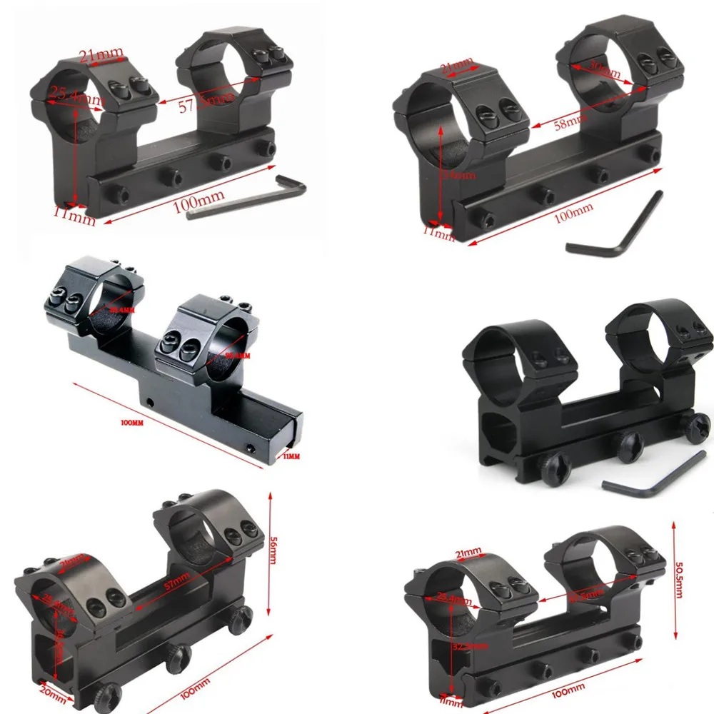 Hunting One piece 30mm or 25.4 mm Double Scope Rings Higher Mount for