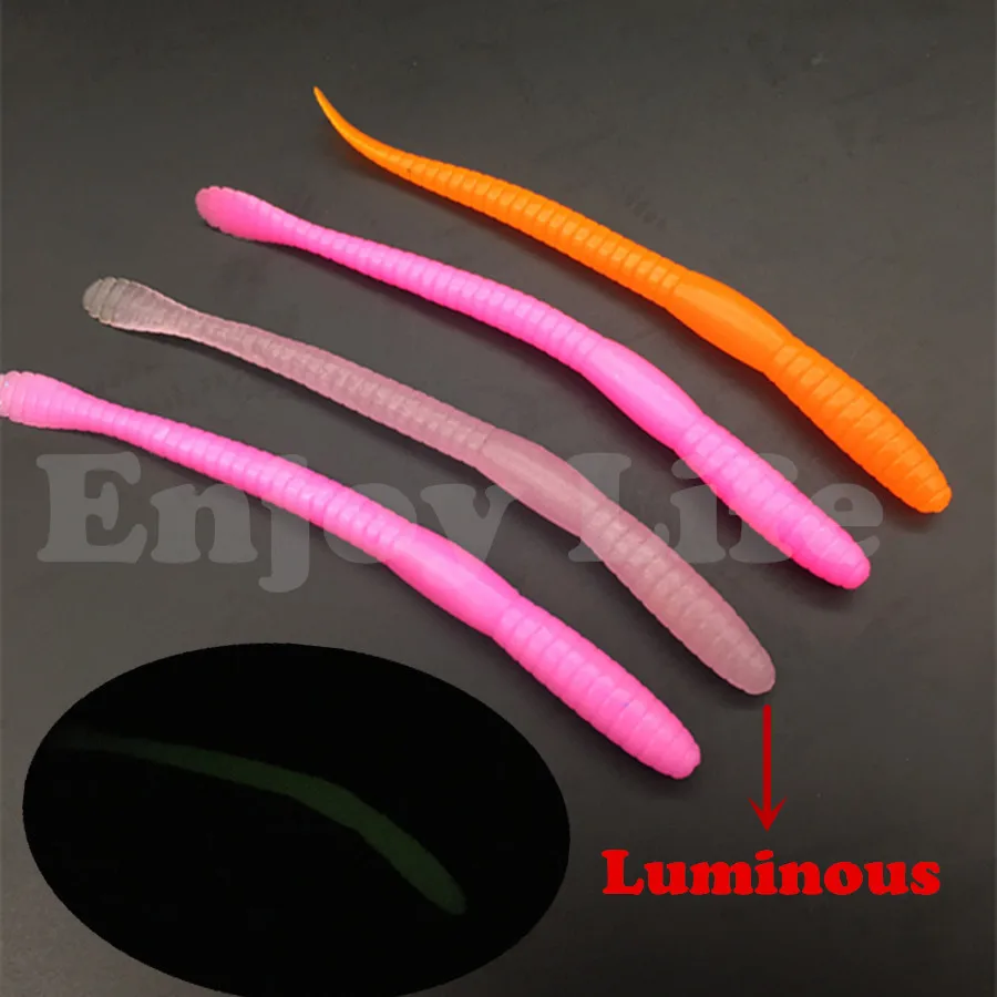 

10Pcs*10cm/2.3g Soft Fishing Shad Lures Bait T Tail Worm Trout Bionic Fishing Maggot Earthwom PVC Insect Fishing Tackle