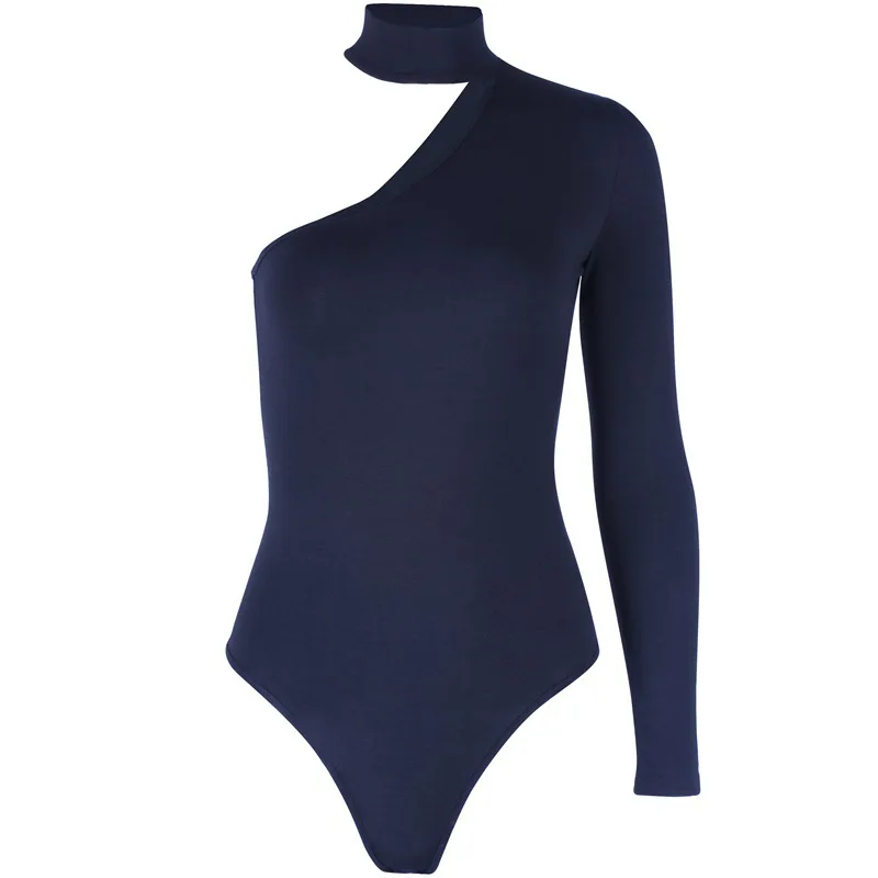 Women Bodysuits Fashion solid color hanging neck one shoulder slim slimming Women Bodysuits Fashion solid color hanging neck one shoulder slim slimming