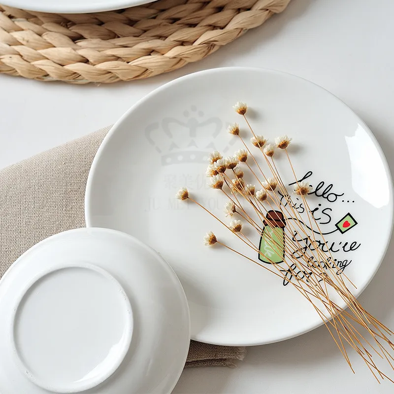 Dessert Plate Ceramic Dish Serving Dish Assiettes (6)