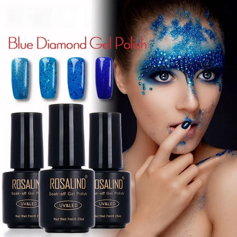 

ROSALIND Gel 7ML Nail Polish Gorgeous Color Nail Art Polish Vernis Semi Permanent Top Coat Base Coat Gel Nail Varnishes Lacquer