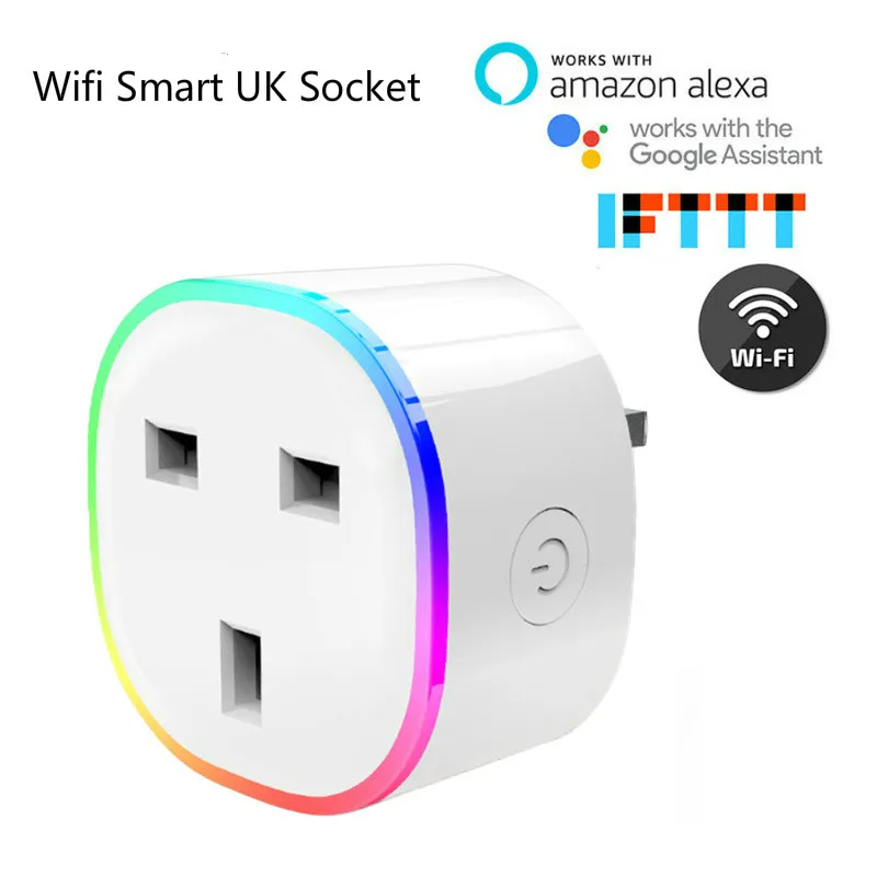 

RGB Smart charger For UK smart Socket Wireless WIFI Remote Smart Home Voice Control Smart Socket with Alexa Google Home