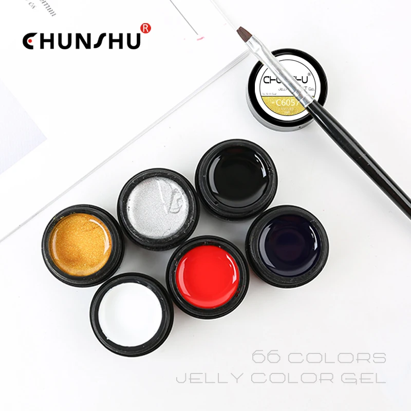 

CHUNSHU 66Color UV Gel Nail Polish Jelly Color Painting Gel Lacquer 5ML Soak Off Nail Polish Gel Nails Art Design Manicure DIY