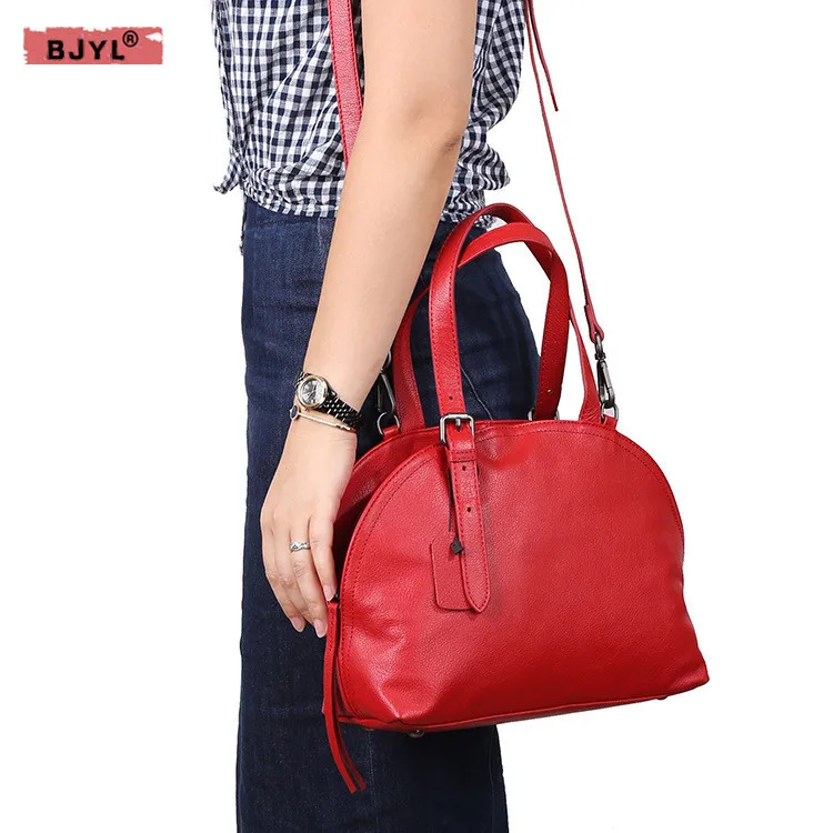 

BJYL Genuine Leather Women handbags European and American fashion women's first layer of leather female shoulder Messenger Bags