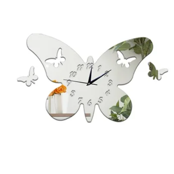 

Butterfly Wall Clock Fashion Creative Clock And Mirror Wall Clock Personality Beautiful Nice High Quality Mirrors Wall Art Decal