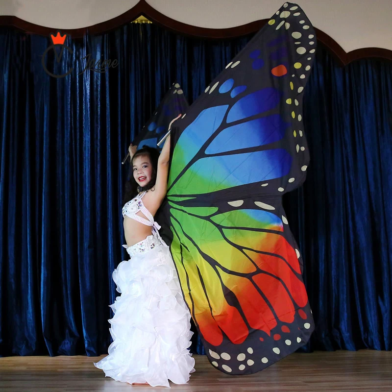 Isis крыло + сумка + палочки крылья бабочки для детей сценический реквизит Дети танцевальная одежда полиэфирное волокно смесь танец живота