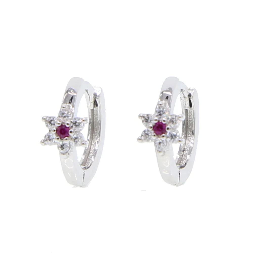 Распродажа Orecchini серьги Aros Delicate Cute Cz Flower крошечные мини минималистичные Женские Подарочные серьги-кольца Висячие высокое качество