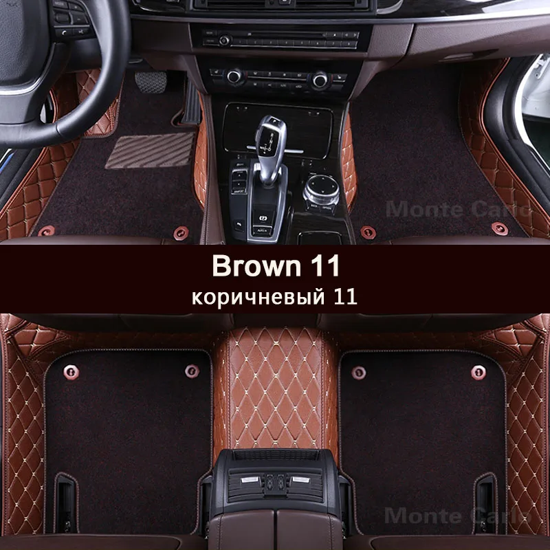 Индивидуальные автомобиль коврик для Toyota Корона S180 S200 S210 Prius V C Camry Highlander Land Cruiser 200 Prado Sequoia previa Estima - Название цвета: Brown 11
