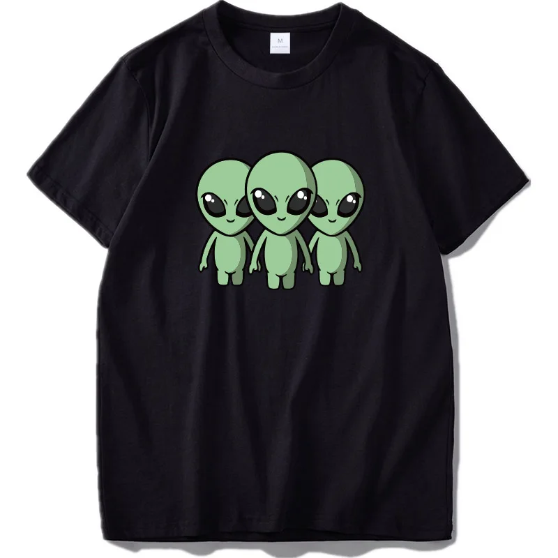 Футболка с инопланетянами Милая Черная хлопковая футболка с надписью «I Don't Believe In Humans» модная футболка с рисунком из мультфильма «Штормовая Зона», 51 Европейский размер s - Цвет: Black2