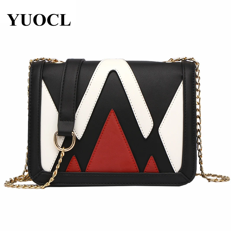 

2018 crossbody bags for women leather handbags luxury handbags women bags designer high quality panelled chain bag sac a main