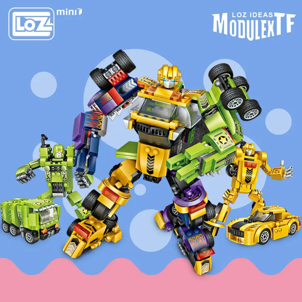 LOZ Miniblocks Mini Blocks Building Blocks Robot Toys for Children Educational Kids Classic Robot Car Action & Toy Figures Model