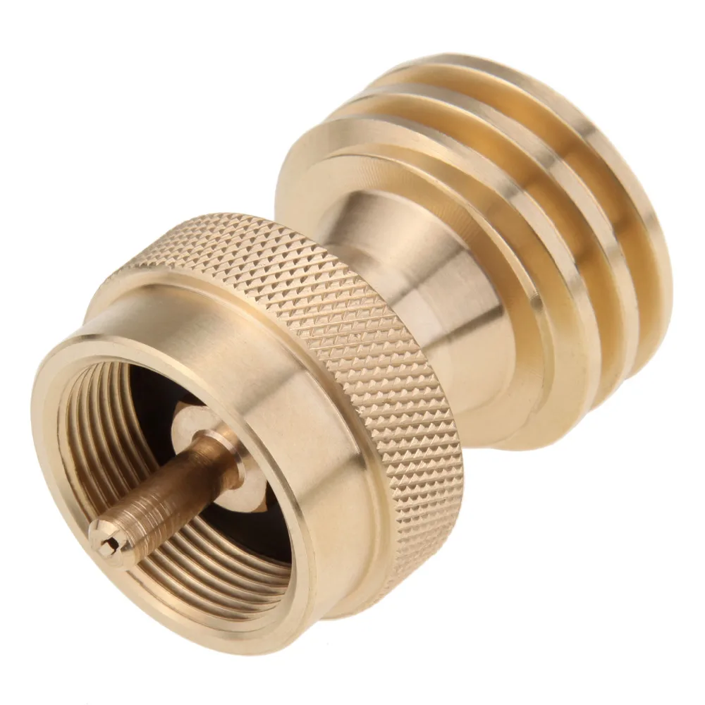 QCC BBQ Grill Saver 1lb Propane Tank Gas Adapter Connector Brass Cook