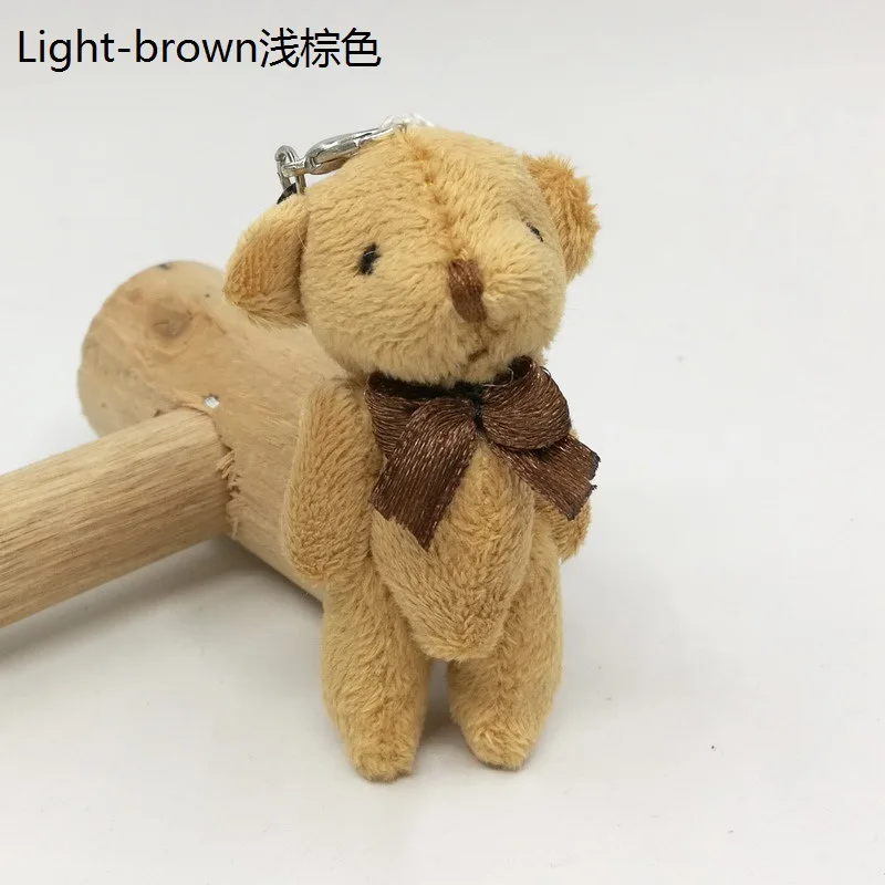 2017 Small Cute Teddy Bear Plush Toys Mini Tie Joint Bear Dolls Pendants 6cm 30pcslot  (4)